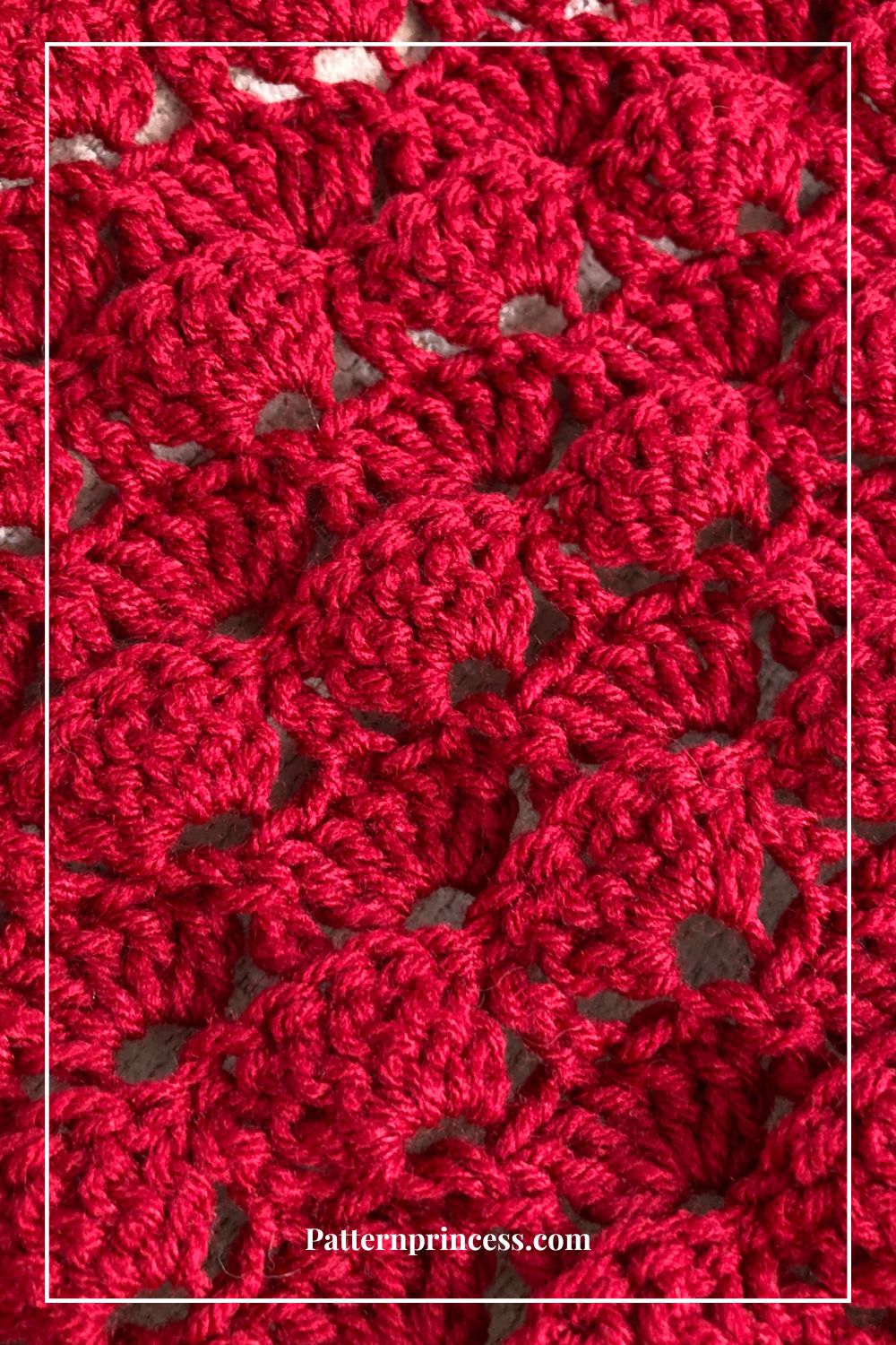 Close up of Solid Shell Crochet Stitches