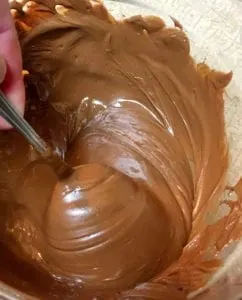 stirring melted chocolate