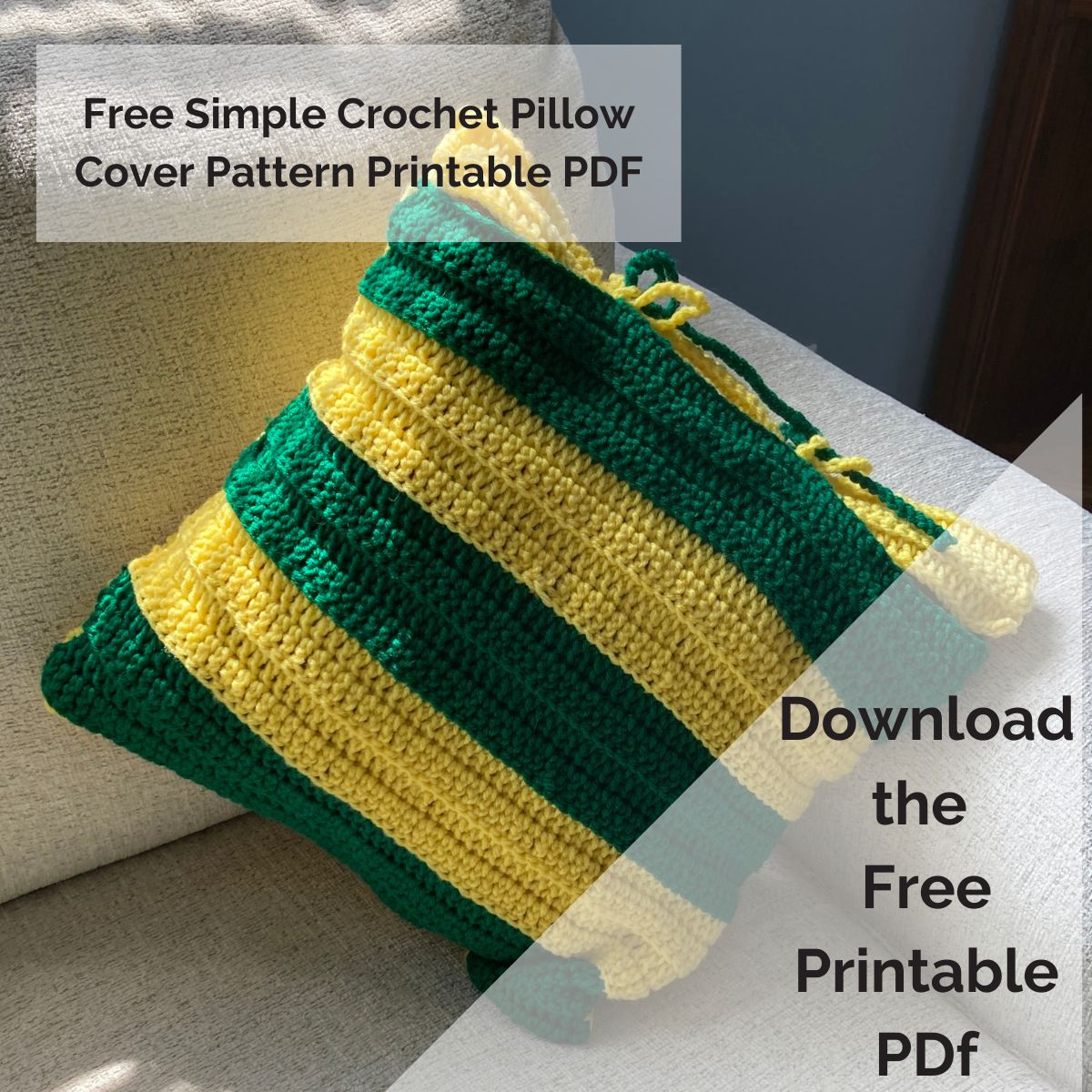 Free Simple Crochet Pillow Cover Pattern Printable PDF