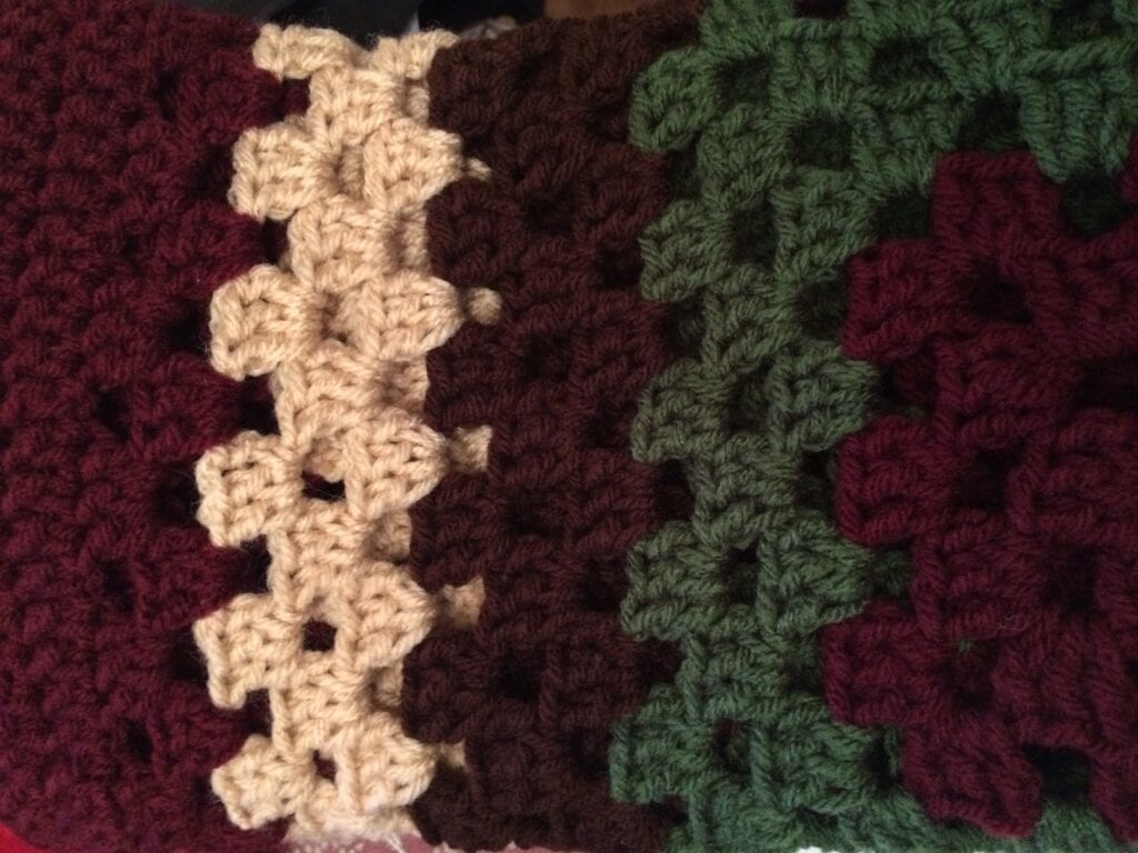 Close up of crochet stitches