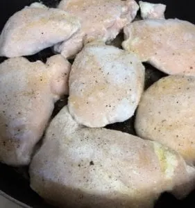 Frozen Chicken Breasts in Pan