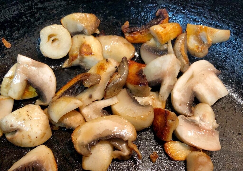 Fried Mushrooms in Pan