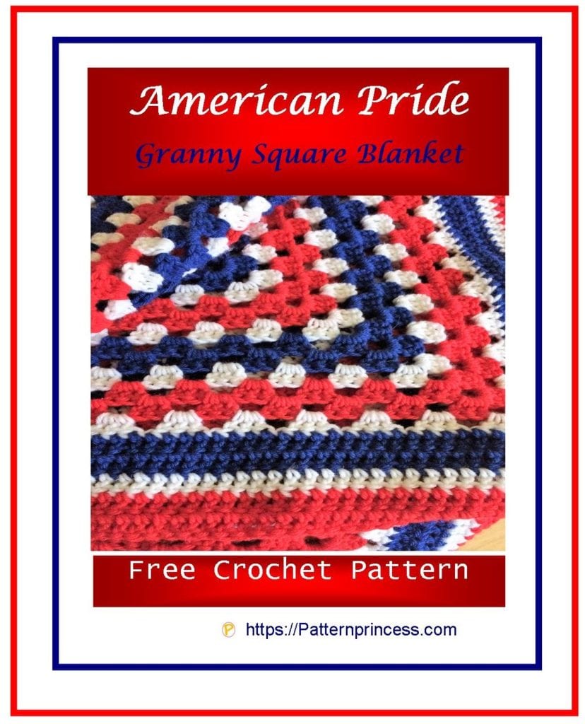 American Pride Granny Square Blanket 1