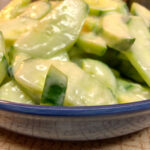 Creamy Cucumber Salad in a Serving Bowl