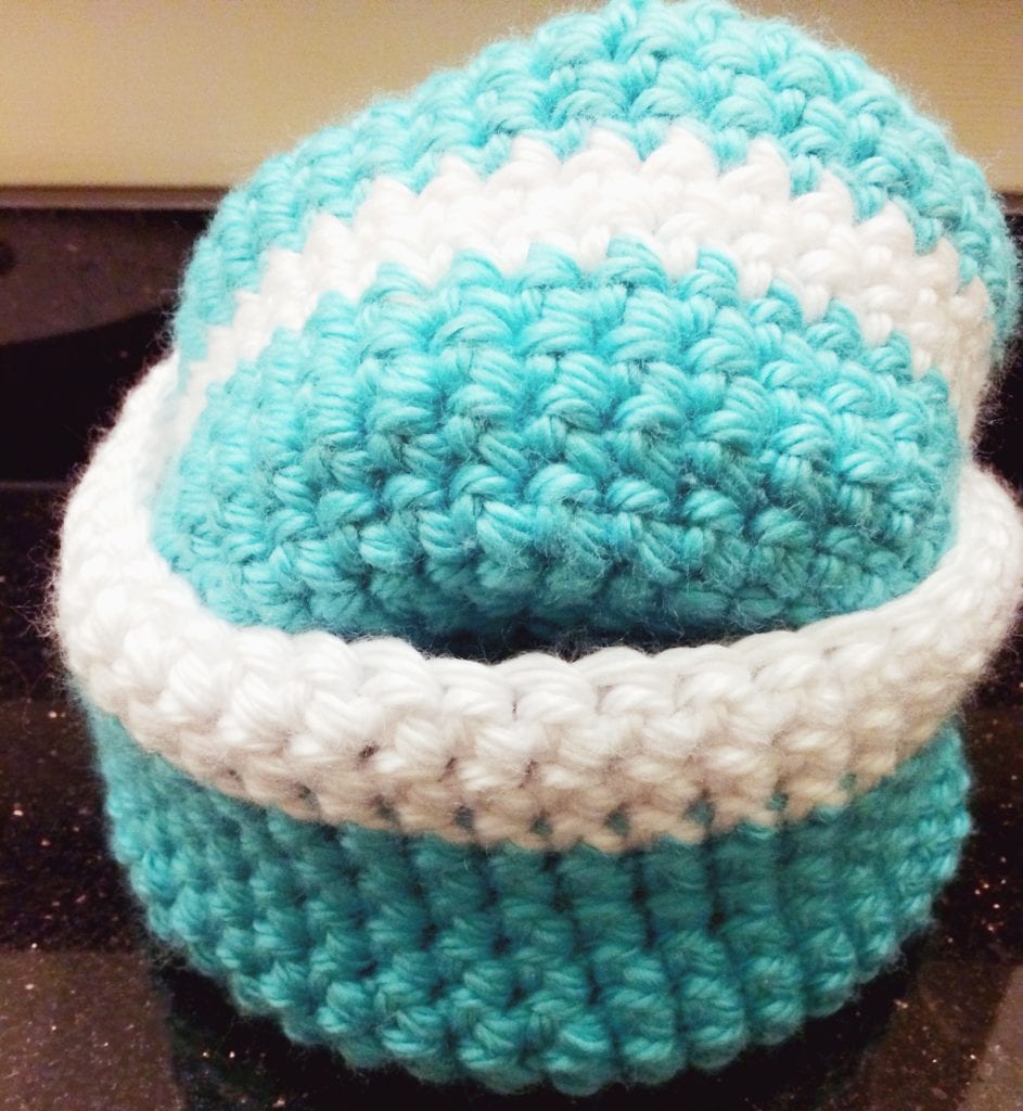 Medium and large crochet basket