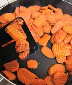 Carrots just starting to caramelize