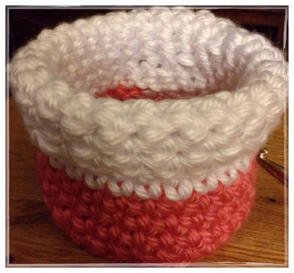 Coral basket with side folded down