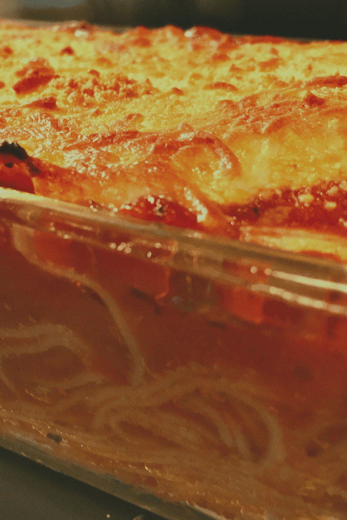 Baked Spaghetti in Casserole Dish