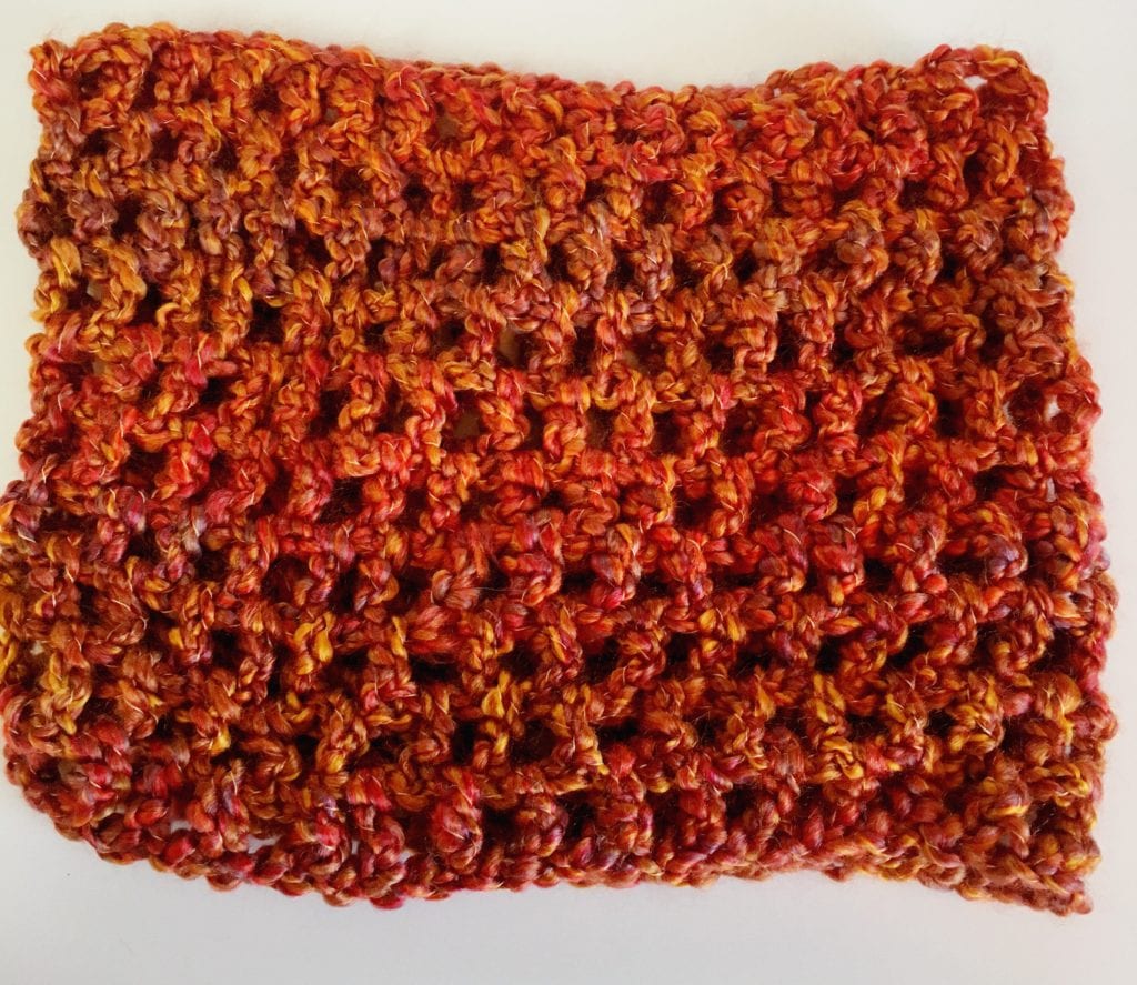 Golden Harvest Infinity Cowl Laying Flat