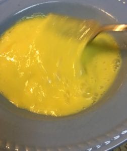 whipping eggs and cream