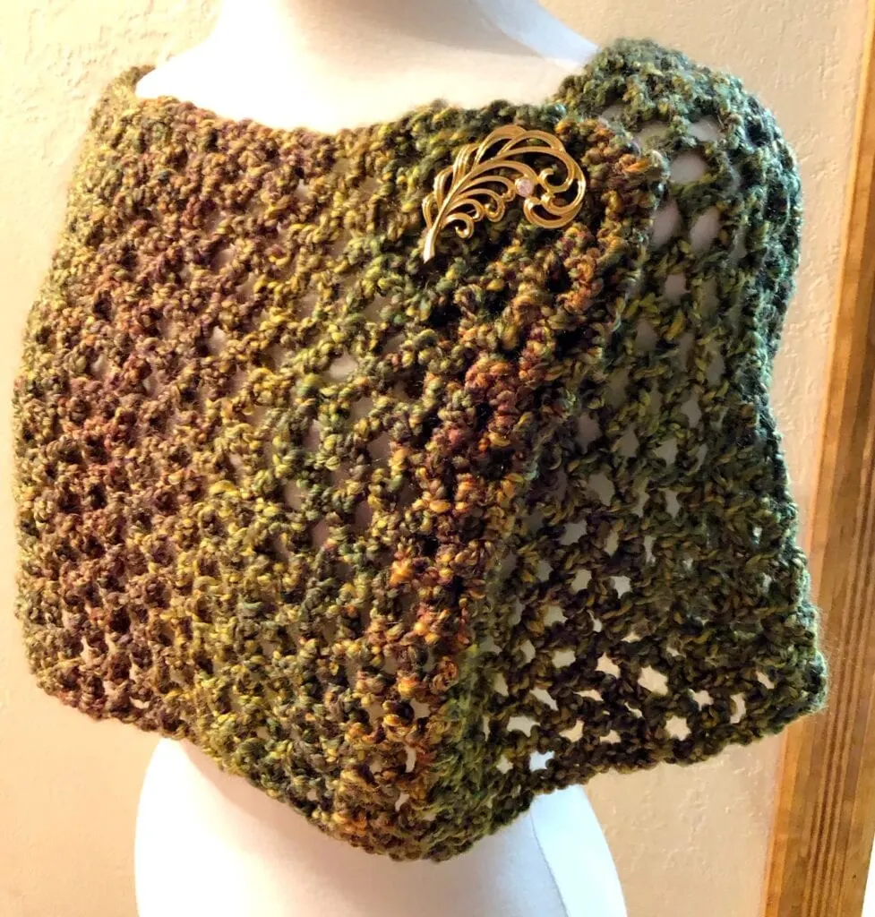 Crochet Cowl Wrapped Around Shoulders