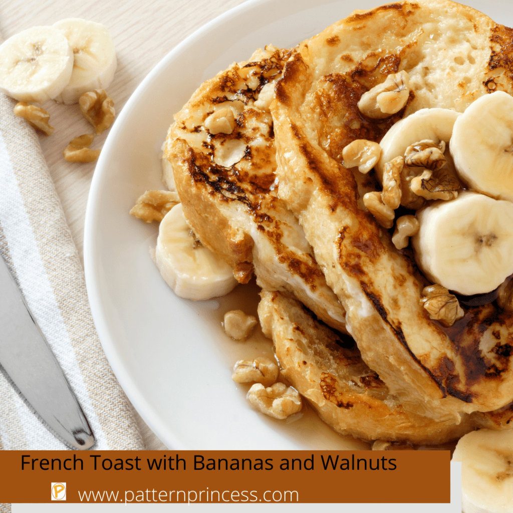 French Toast with Bananas and Walnuts