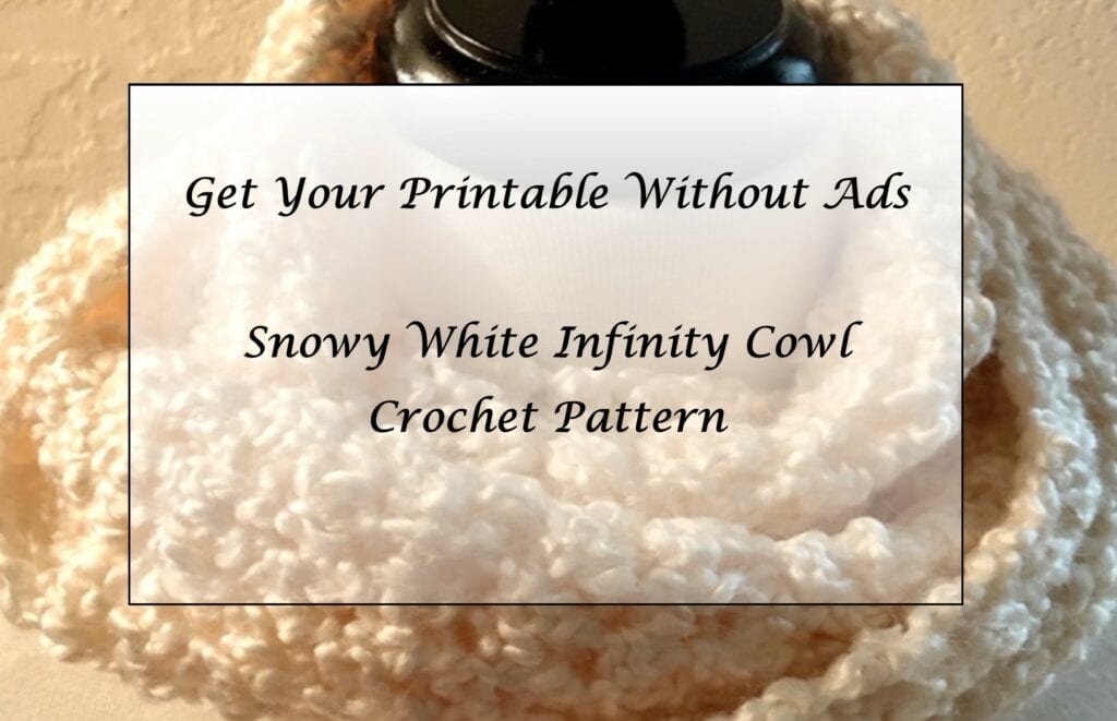 Snowy White Infinity Cowl Pattern Printable