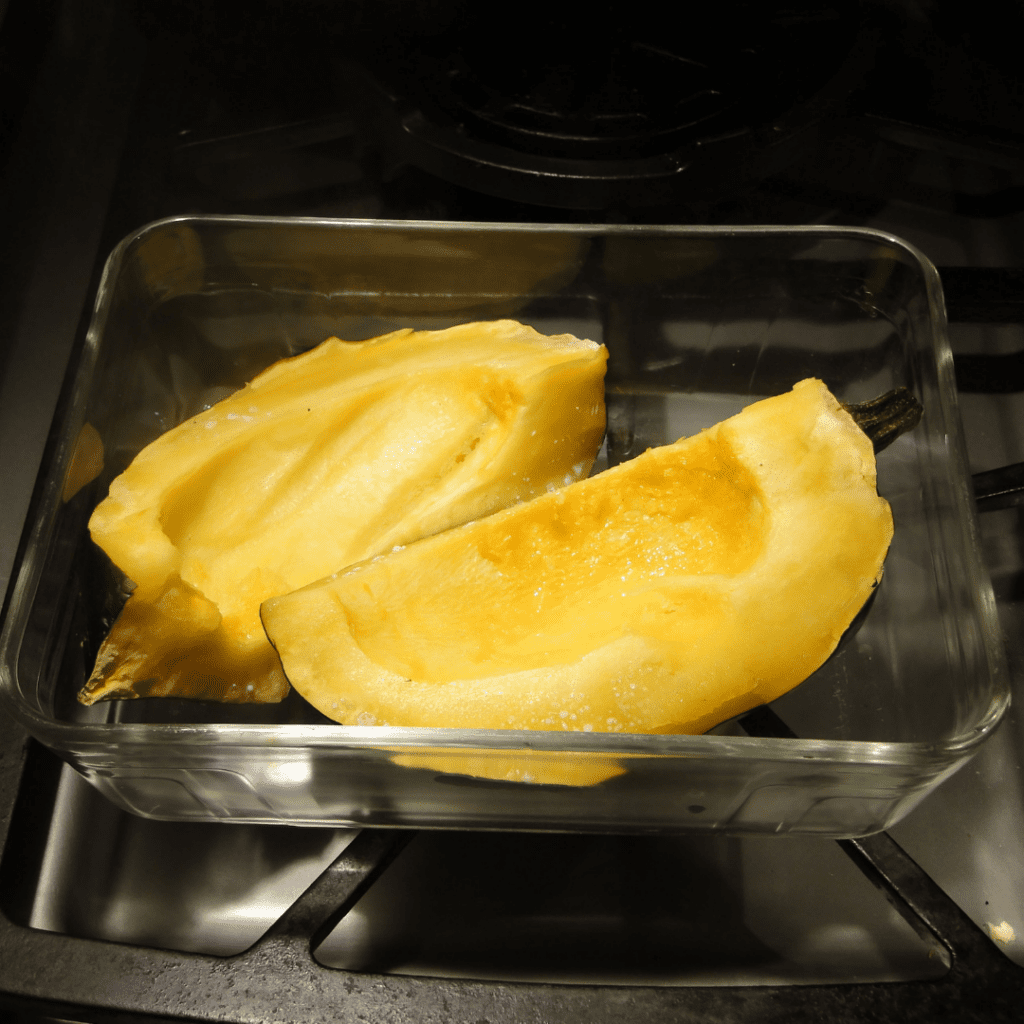 Simple Acorn Squash Cleaned and Quartered