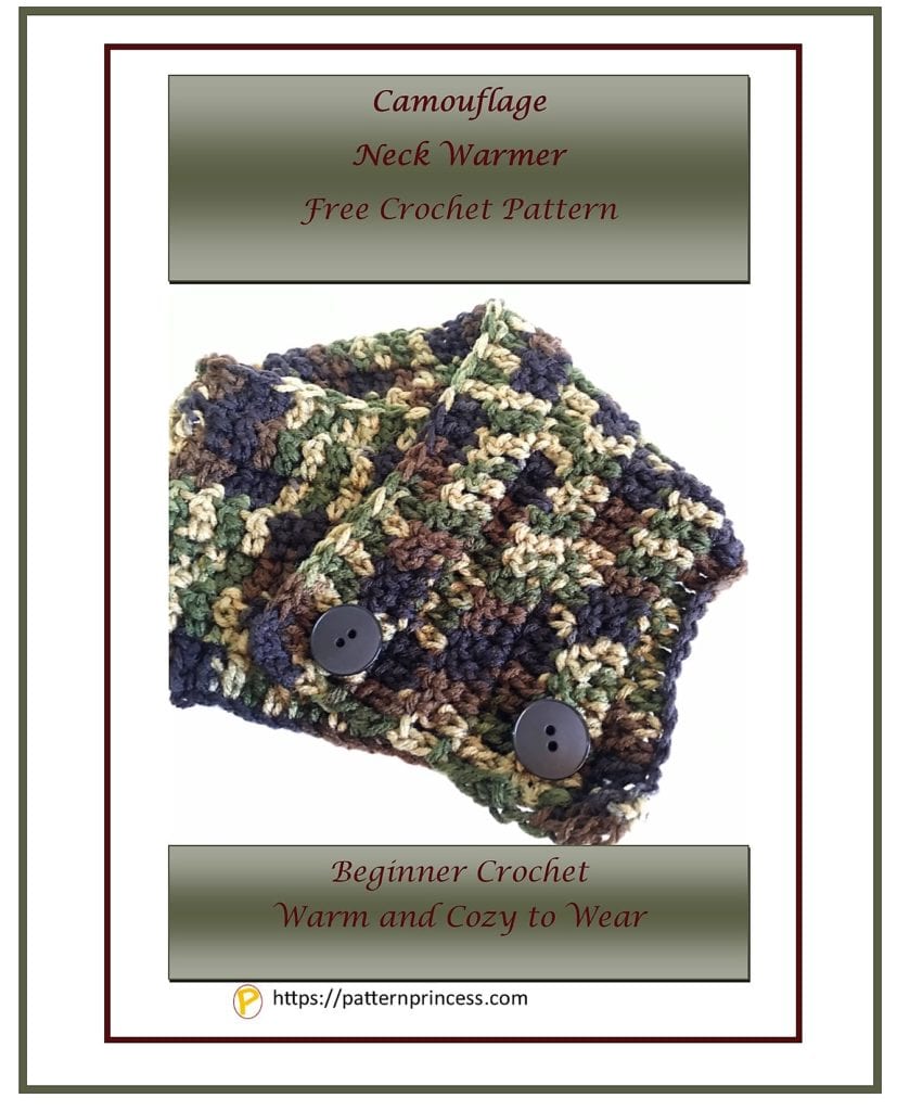 Camouflage Neck Warmer Free Crochet Pattern 1