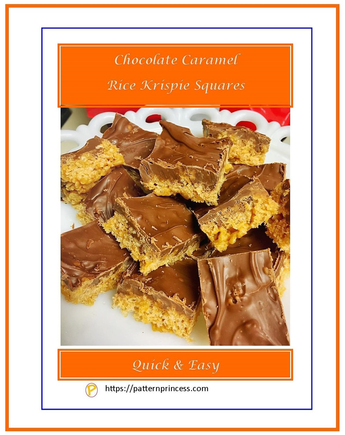 Chocolate Caramel Rice Krispie Squares Pattern Princess
