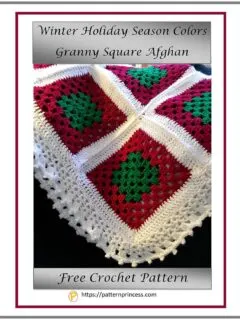 Winter Holiday Season Colors Granny Square Afghan 1