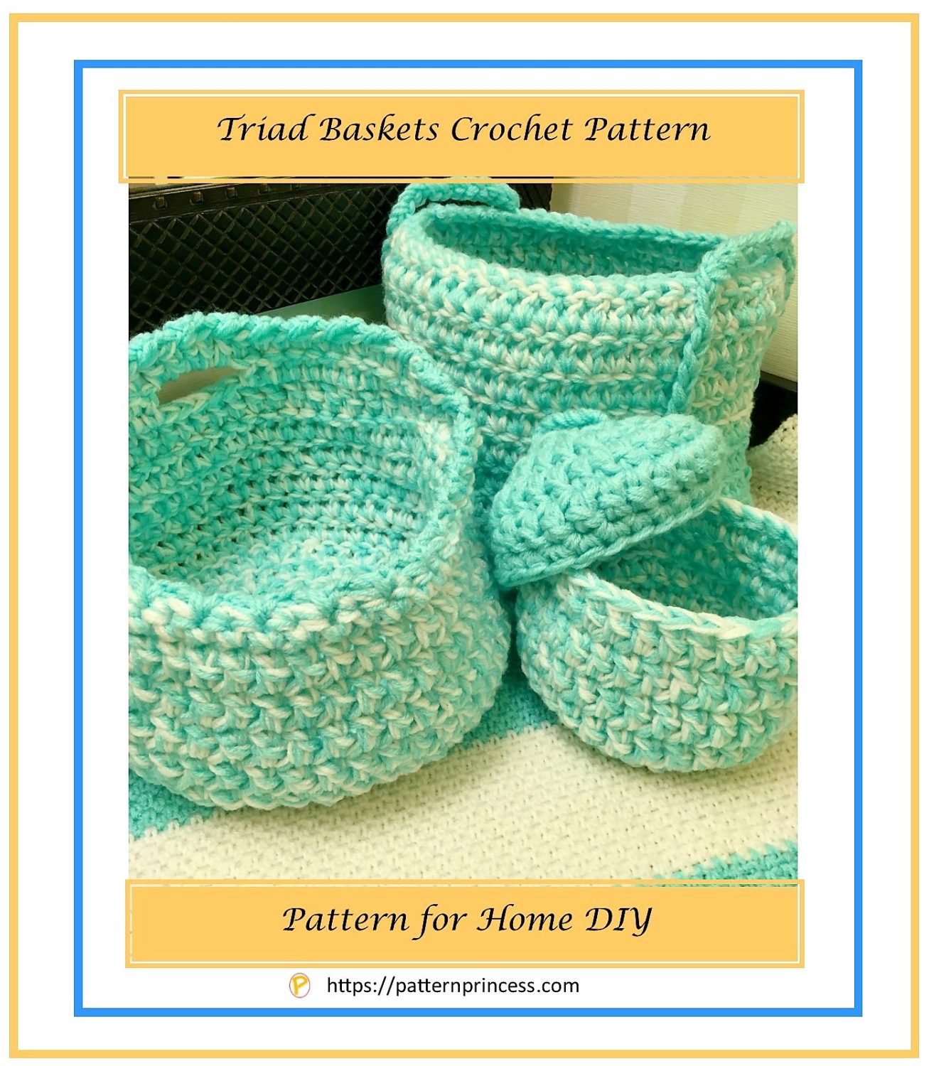 Pattern for Home DIY - Triad Baskets Crochet Pattern - Pattern Princess
