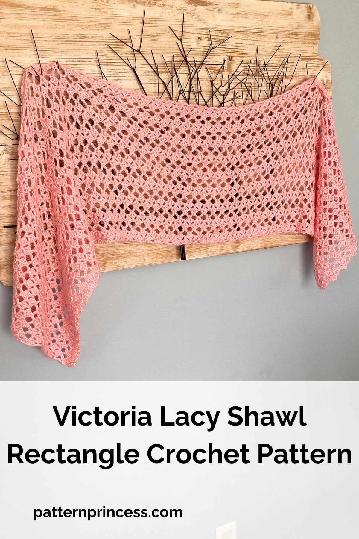 Victoria Lacy Shawl Rectangle Crochet Pattern