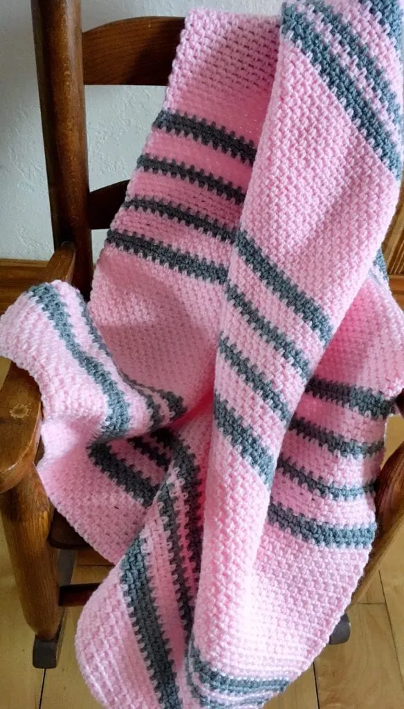 Pink and Grey Baby Afghan