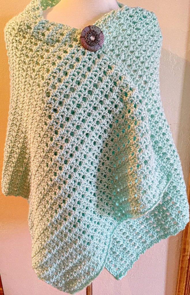 Misty Crochet Lacy Wrap Pattern with brooch