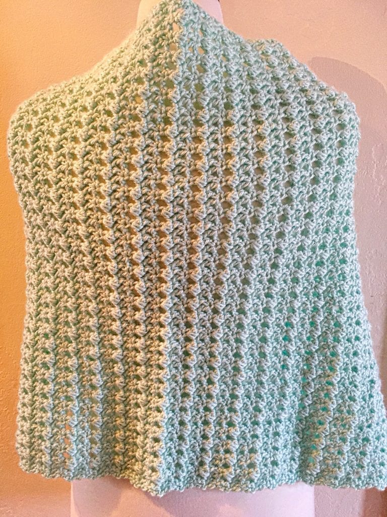 Back view of Misty Crochet Lacy Wrap