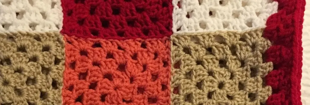 Chick Colorful Granny Square close up of invisible join
