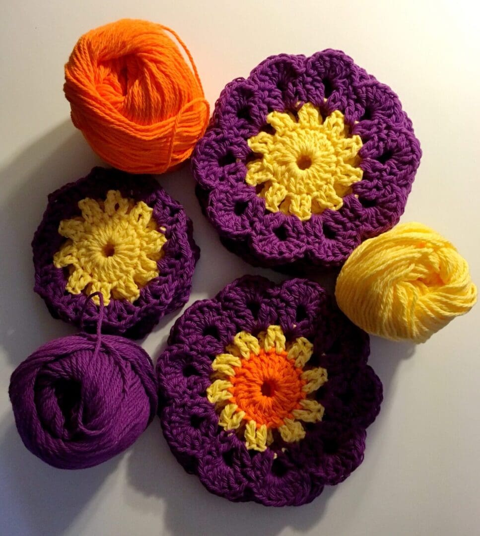 Colorful Crochet Sunshine Round Coaster Patterns - Pattern Princess