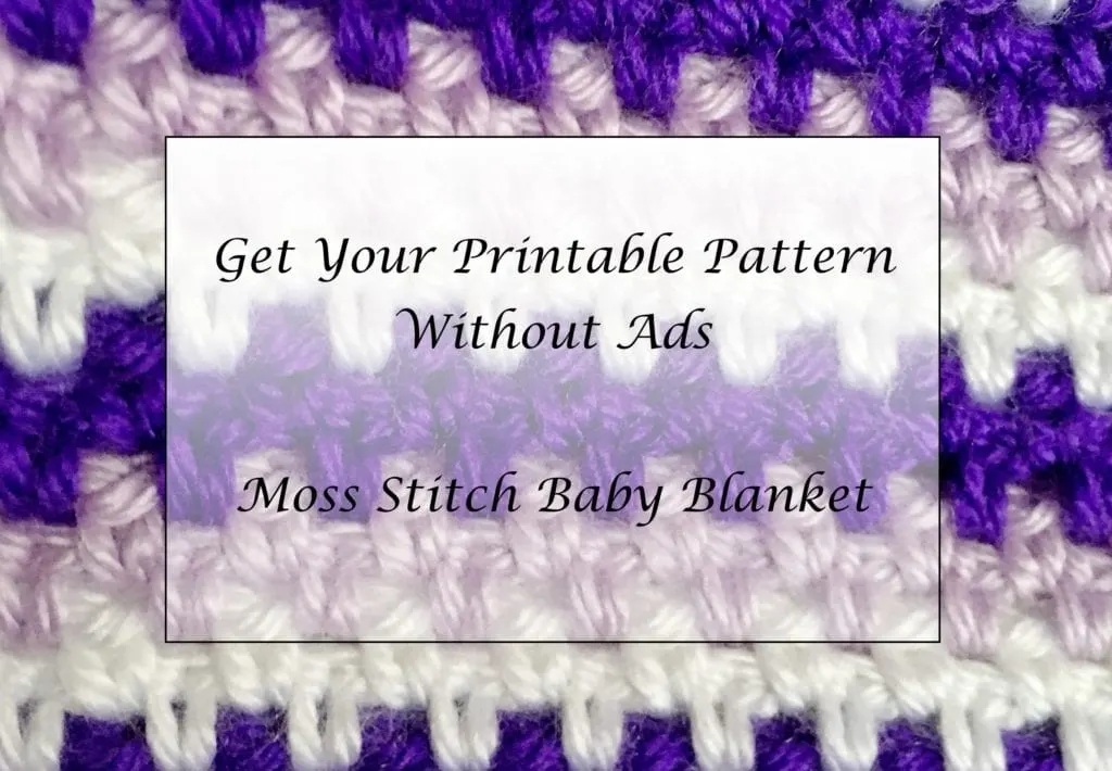 How to Crochet a Moss Stitch Baby Blanket Printable