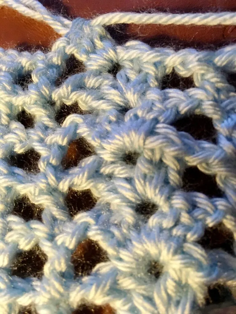 Close up of Lacy Lindsey Shawl Crochet Stitches