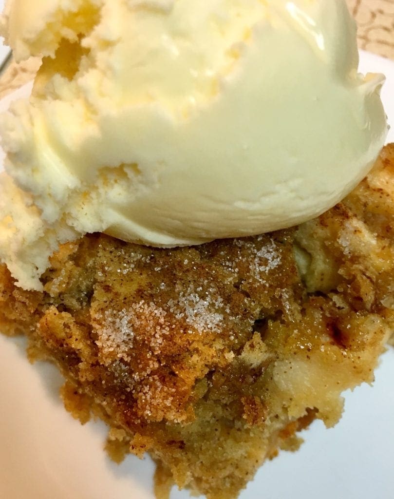 Apple Blondies with Ice Cream