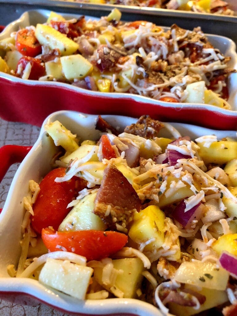 Zucchini Casserole Ready to Go into the Oven