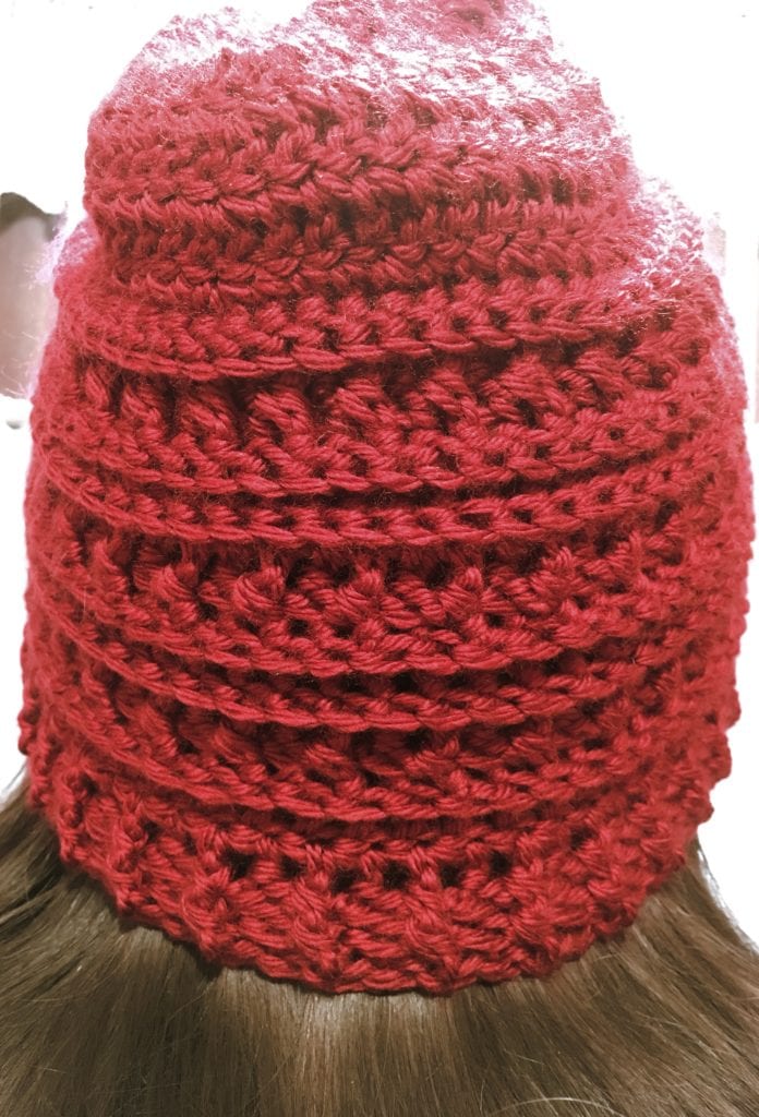 Back View of Hat Being worn