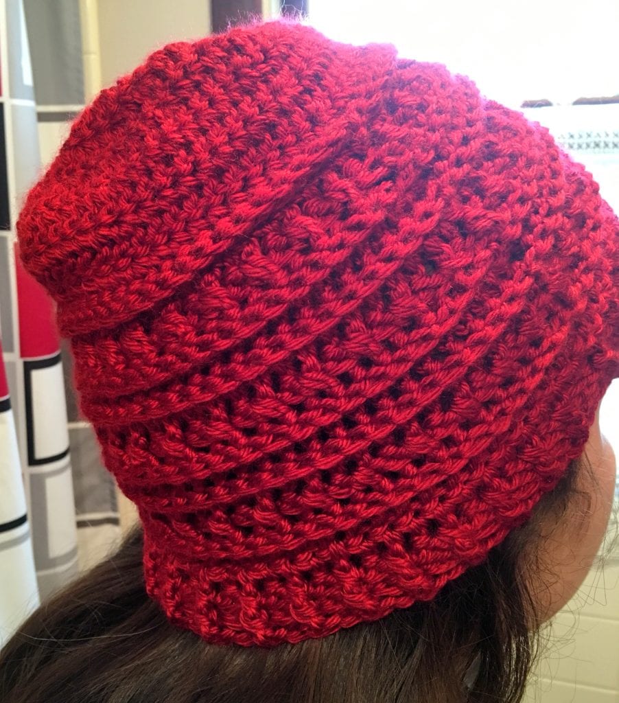 Side View of Hat being worn