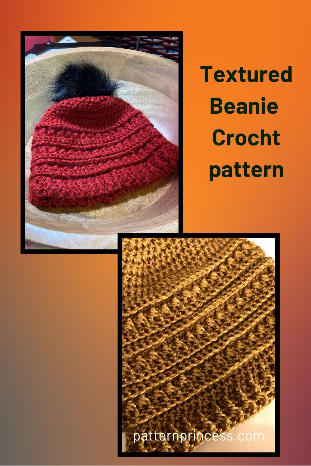 Textured Beanie Crochet hat in two colors