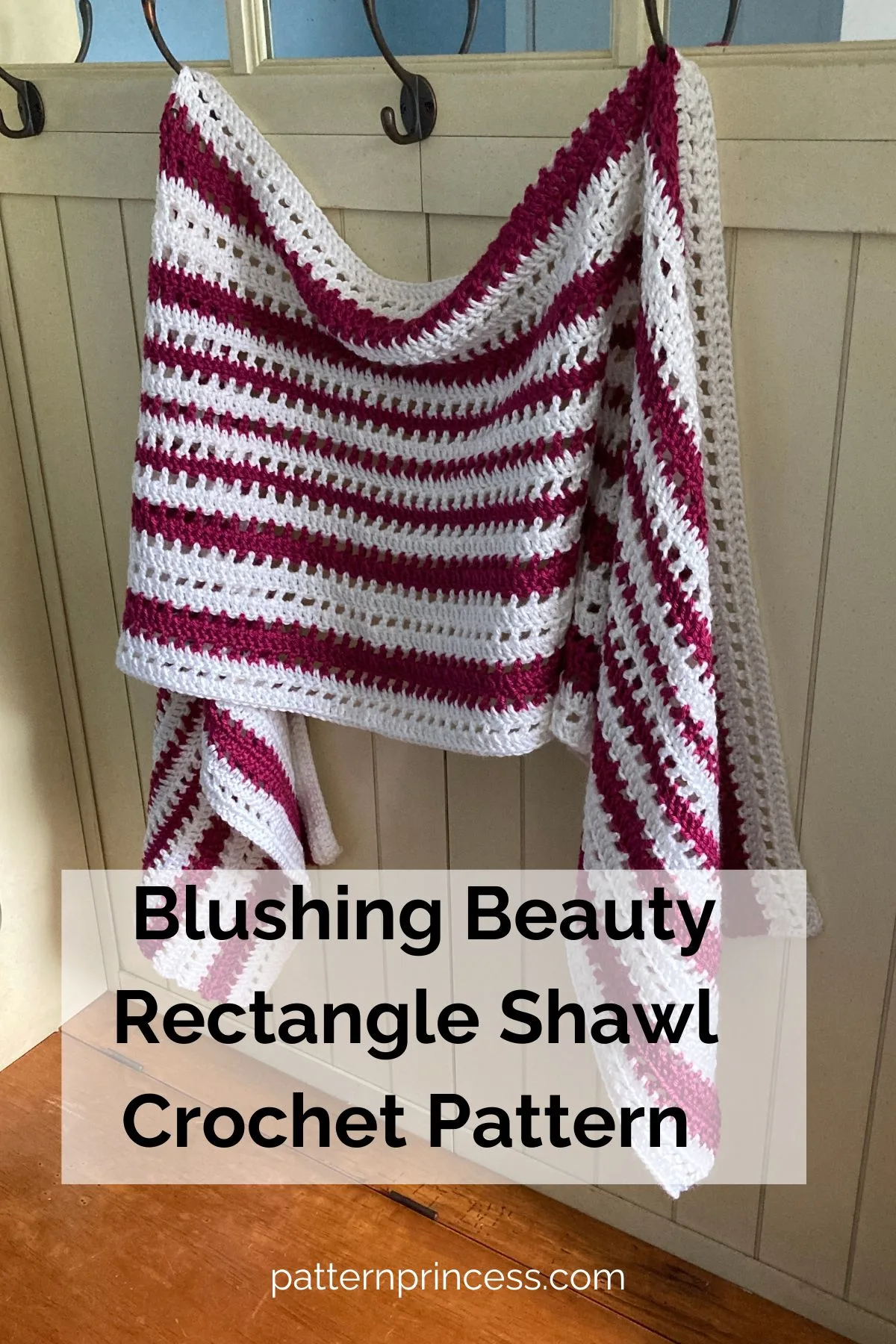 Blushing Beauty Rectangle Shawl Crochet Pattern