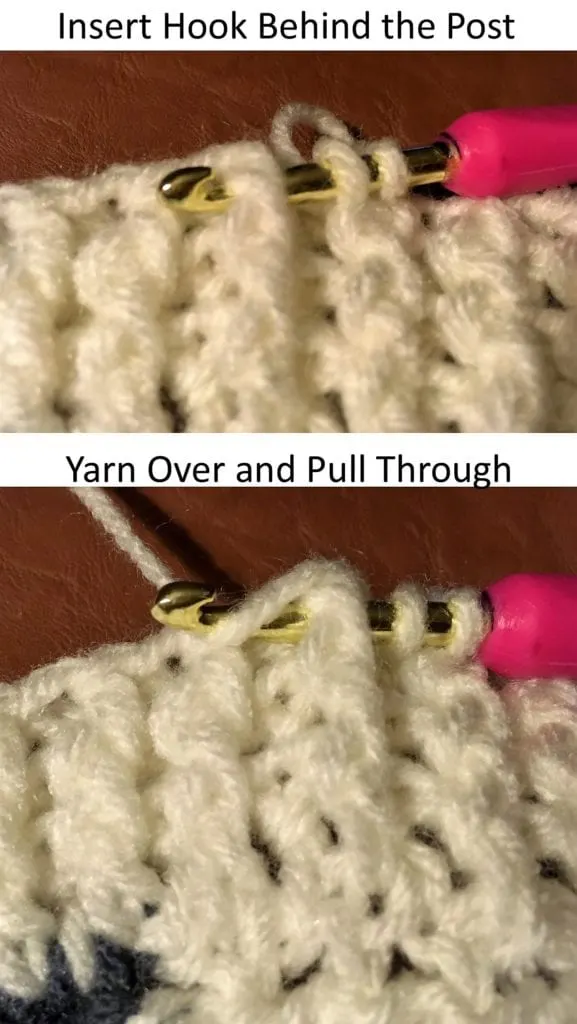 back post double crochet step 1