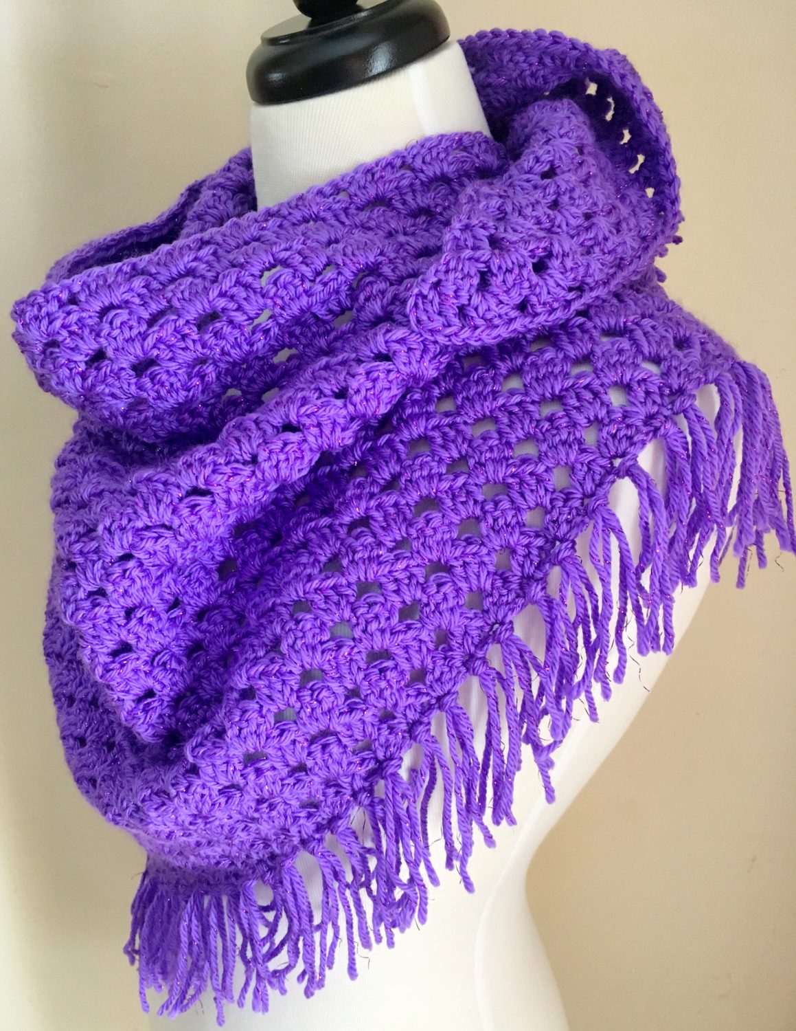 How to Crochet Easy Quick Beginner Triangle Scarf Pattern Princess