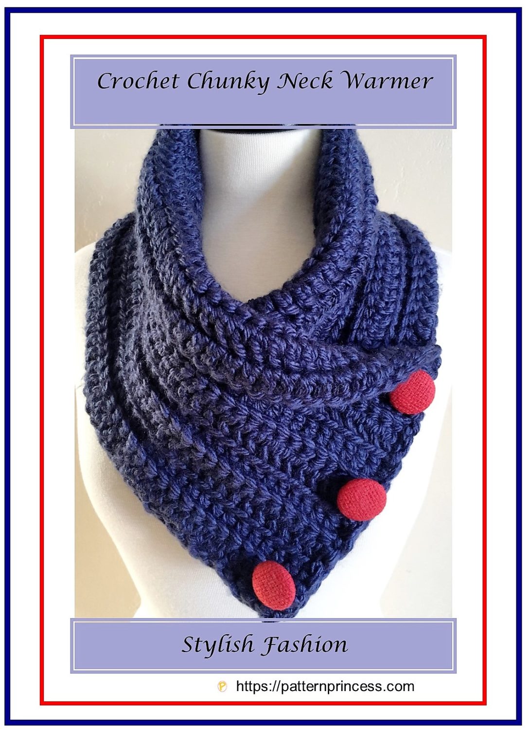 Easy Crochet Chunky Neck Warmer Pattern - Pattern Princess