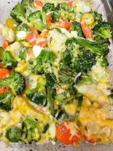 Roasted Frozen Vegetables with Melted Cheese