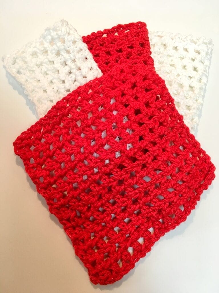 Red and White Simple SPA Washcloth