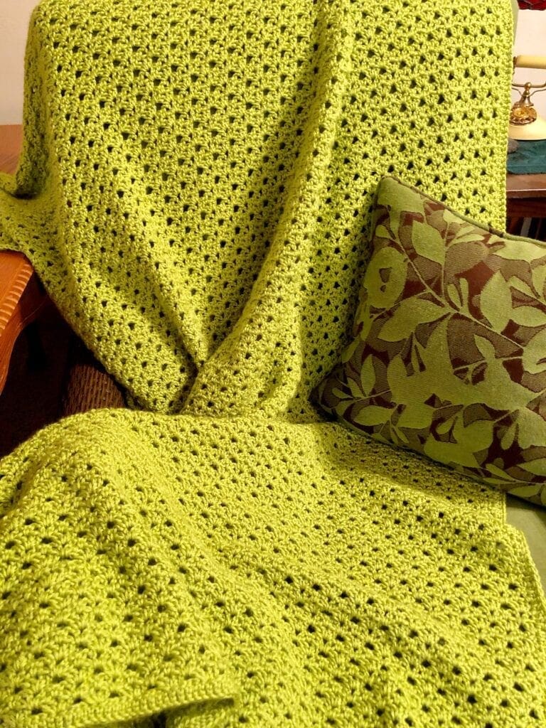 Springtime Crochet Blanket on Chair