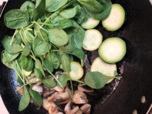 Cooking Veggies for Omelet