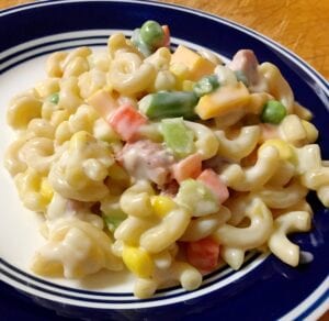 Creamy Pasta Salad Served on a Plate
