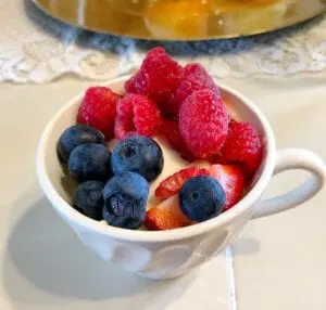 Creamy Dessert with Berries in a Cup