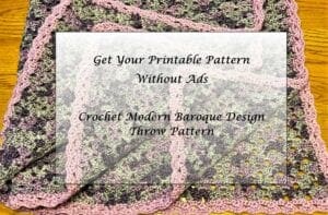 Crochet Modern Baroque Design Throw - Pattern Princess