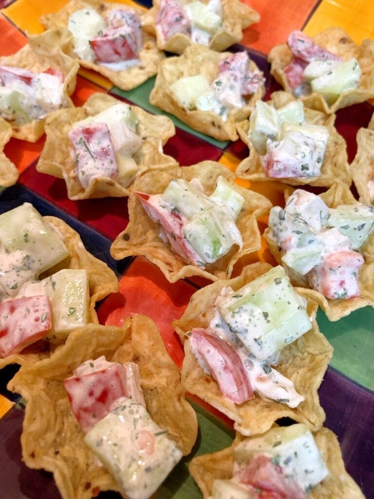 Crisp Cucumber Salsa Served as Appetizer