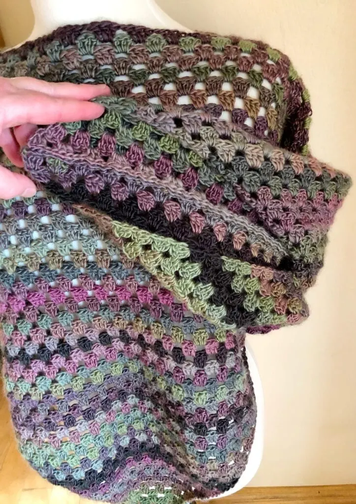 Photo of Arm Hole After Triangle Shawls are Joined