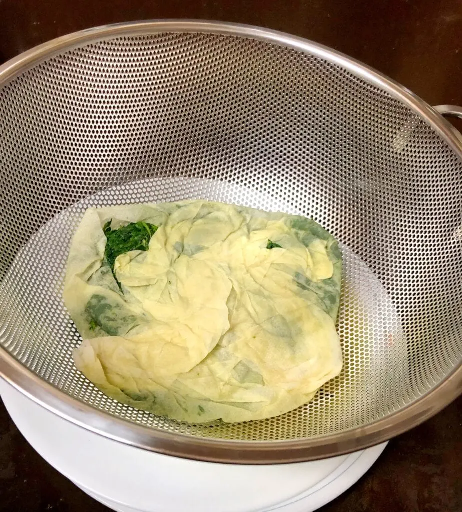 Draining Liquid out of Spinach