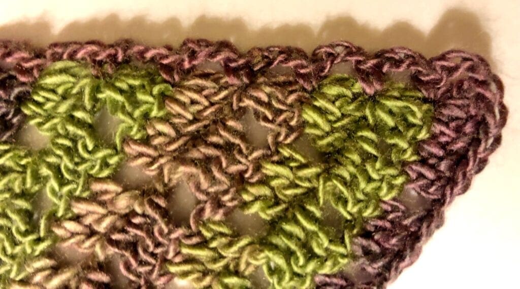 Row 1 Detail for Lacy Crochet Border